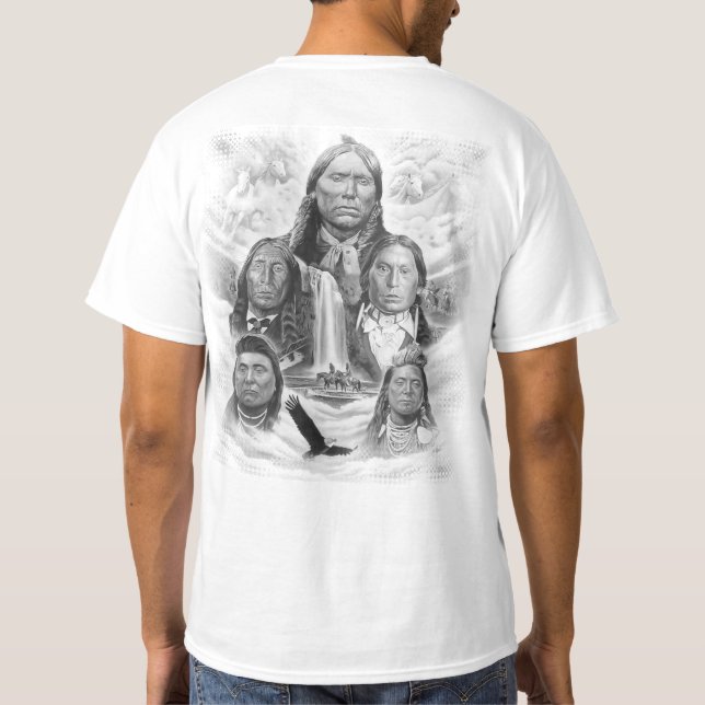 Back Print Indian Chiefs Native Americans Mens T-Shirt (Back)