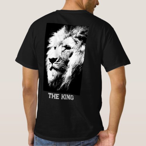 Back Print Modern Animal Lion Face Mens Value T_Shirt