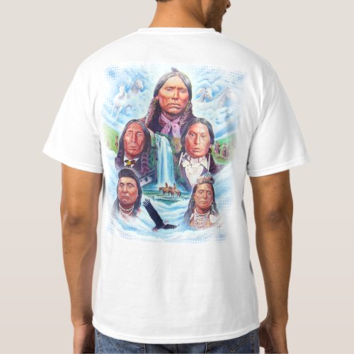 Back Print Native Americans Indian Chiefs Mens T_Shirt