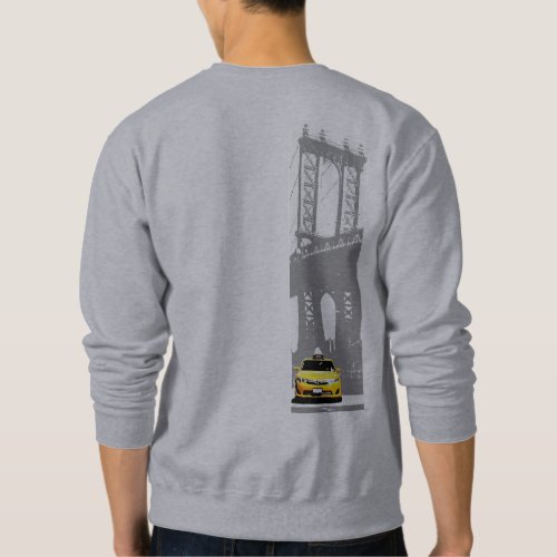 Back Print New York City Nyc Brooklyn Bridge Mens Sweatshirt