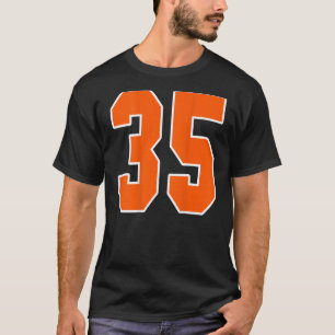 Back Print Orange Sports Block Number 35 For Sport T-Shirt