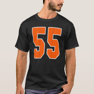 Back Print Orange Sports Block Number 55 For Sport T-Shirt