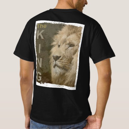 Back Print Trendy Lion Face Mens Black Modern T_Shirt