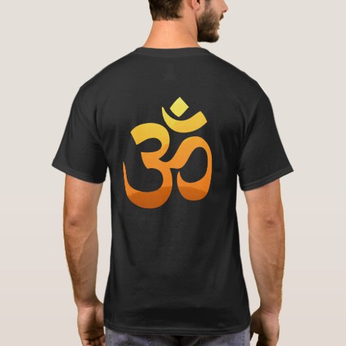 Back Print Yoga Om Mantra Symbol Meditation Mens T_Shirt