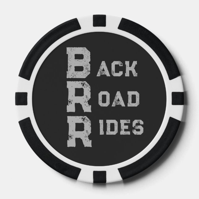 "Back Road Rides" Logo Gray Lettering Poker Chips (Front)