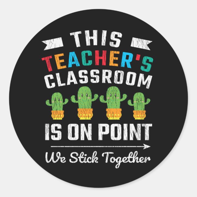 Back School Matching Teachers Classroom Students Classic Round Sticker (Front)