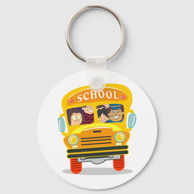 BACK SCHOOL SCHOOLBUS BUS STUDENTS TRANSPORTATION KEYCHAIN (Front)