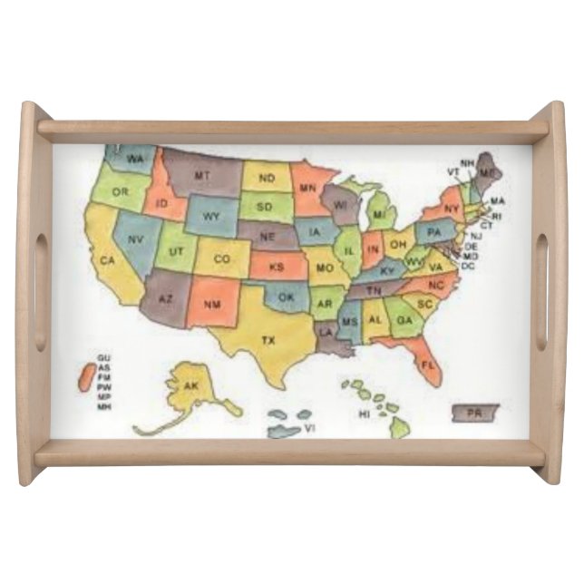 back school usmap dinner serving tray (Front)