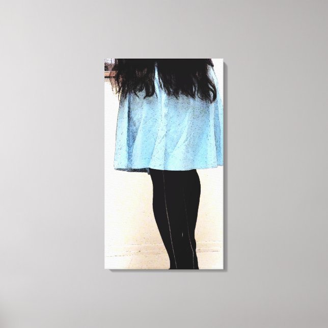 Back Seam Stockings And Long Hair Canvas Print (Front)