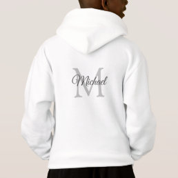 Back Side Design Boys Kids Hoodie Monogram