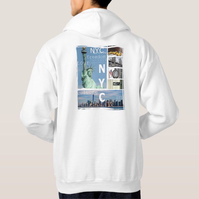 Back Side Design Nyc Brooklyn Bridge New York Mens Hoodie (Back)