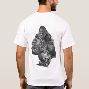 BACK SIDE :Gorilla Family t-shirt 裏面:ゴリラ家族T-シャツ