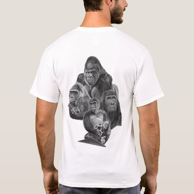 BACK SIDE ：Gorilla Family t-shirt  裏面：ゴリラ家族T-シャツ　 (Back)