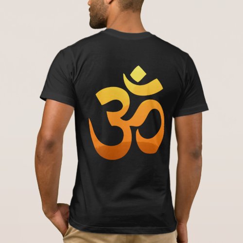 Back Side Om Mantra Gold Sun Meditation Yoga Mens T_Shirt