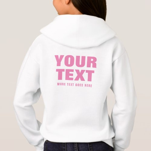 Back Side Printed Big Font Text Kids Girls Trendy Hoodie