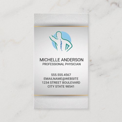 Back Spine Logo  Chiropractor  Massage Therapy Business Card