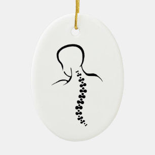 Back Spine Outline Christmas Ornament