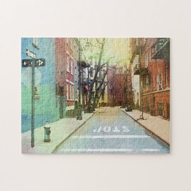 Back Street America Impressionist Pop Art Jigsaw Puzzle (Horizontal)