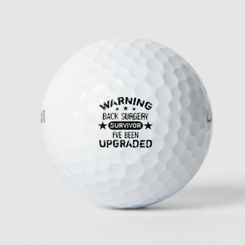 Back Surgery Humor Upgraded Golf Balls