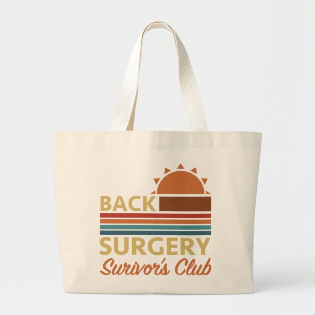 Back Surgery Recovery Humor Large Tote Bag (Front)