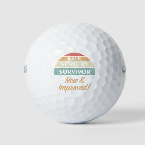 Back Surgery Survivor Humor Golf Balls