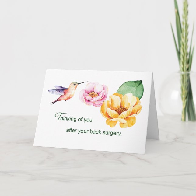 Back Surgery Thinking of You Flowers  Card (Front)