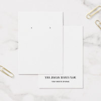 White Plain Simple Custom Earring Card