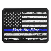 Back the Blue, Blue Line Flag Trailer Hitch Cover