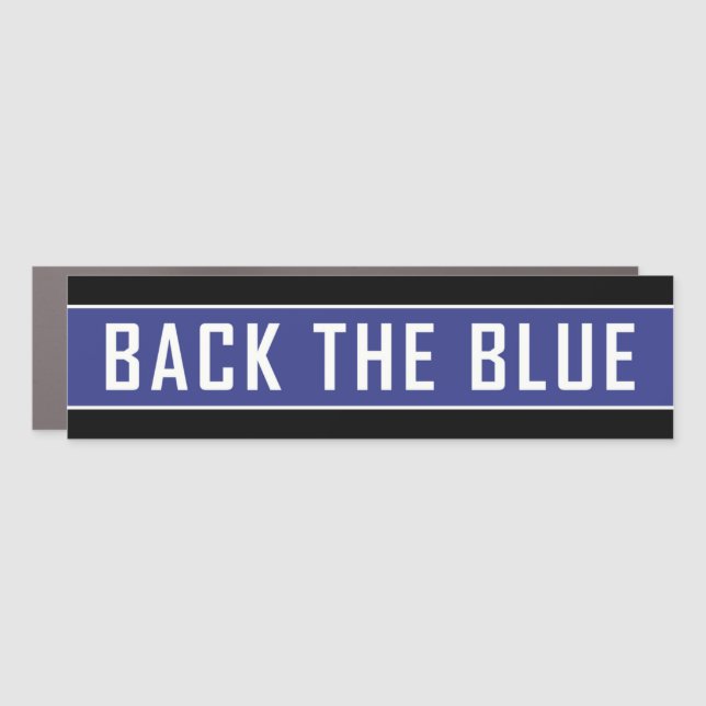 BACK THE BLUE CAR MAGNET (Front)