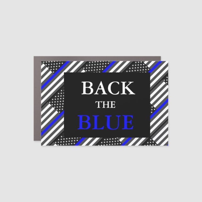 BACK THE BLUE CAR MAGNET (Front)
