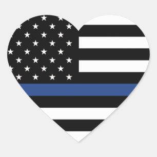 Back The Blue Heart Stickers, Glossy Sticker