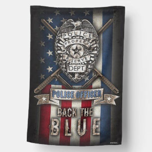 Back The Blue House Flag