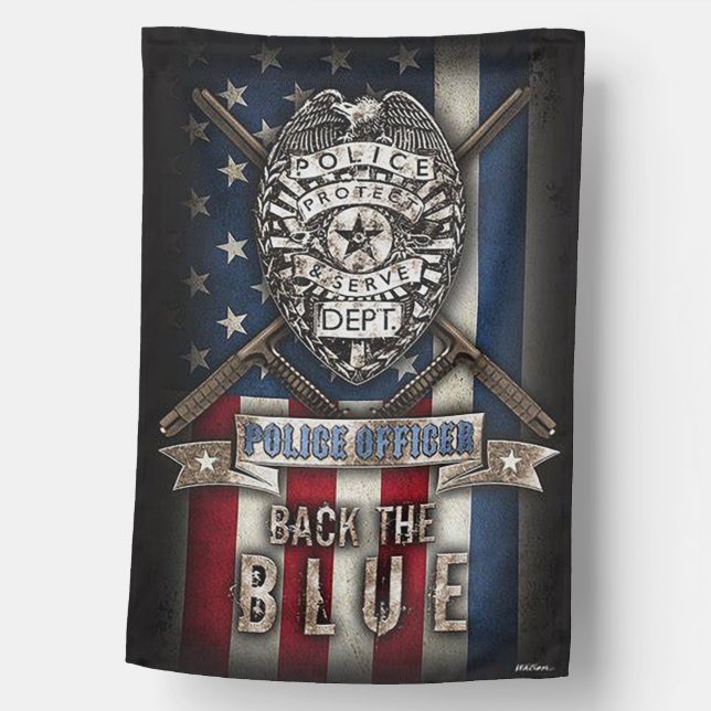 Back The Blue House Flag (Front)