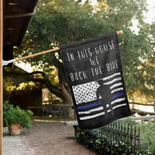 Back The Blue House Flag