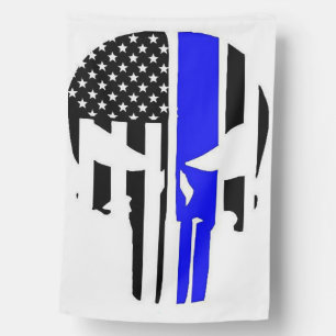 Back The Blue House Flag