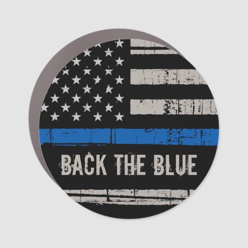 Back The Blue _ Law Enforcement _ Thin Blue Line Car Magnet