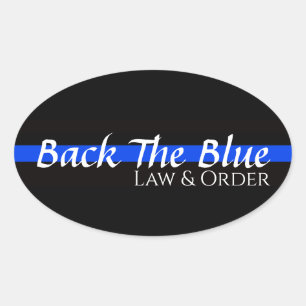 BACK THE BLUE OVAL BUMPER STICKER
