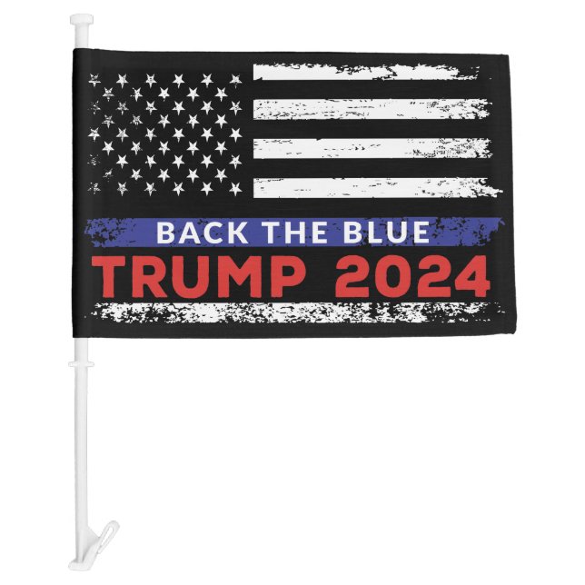 Back The Blue - Pro-Trump 2024 Election Car Flag (Front)