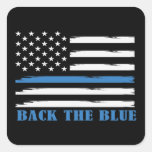 Back The Blue Square Sticker