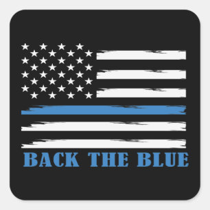 Back The Blue Square Sticker