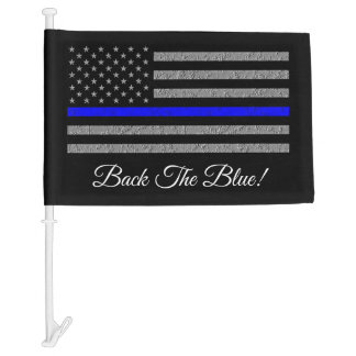 BACK THE BLUE SUPPORT POLICE  CAR FLAG