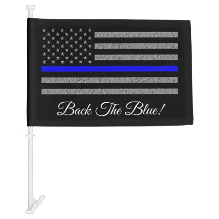 Back The Blue Support Police  Car Flag