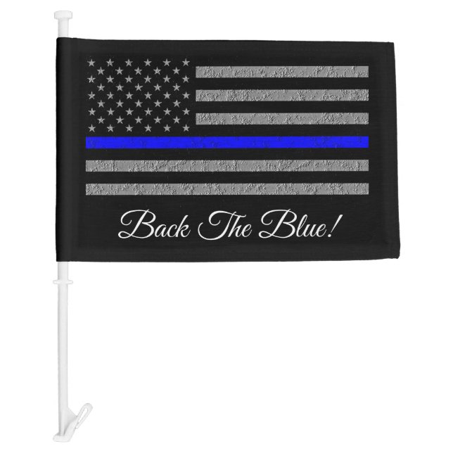 BACK THE BLUE SUPPORT POLICE  CAR FLAG (Front)