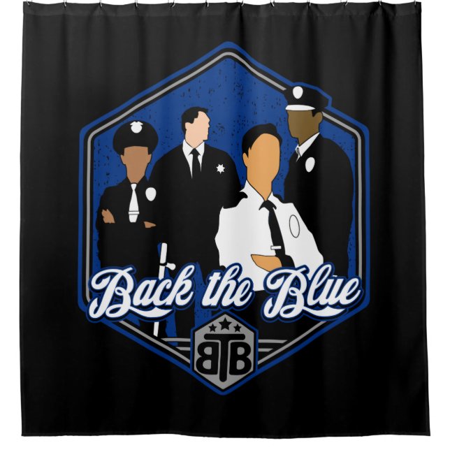 Back The Blue Support Police Officers Shower Curtain (Front)