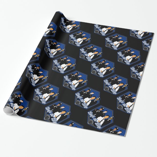 Back The Blue Support Police Officers Wrapping Paper (Unrolled)