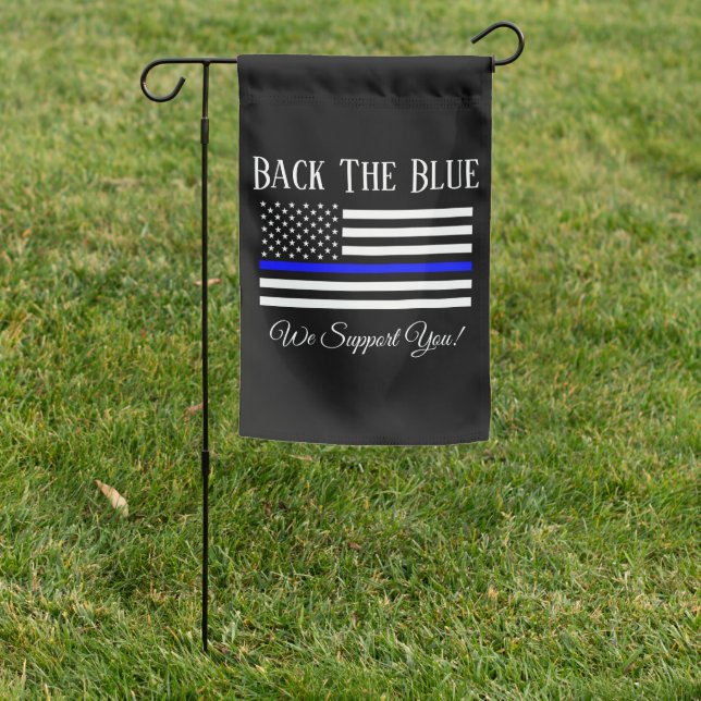 BACK THE BLUE SUPPORT POLICE  YARD FLAG (In SItu)