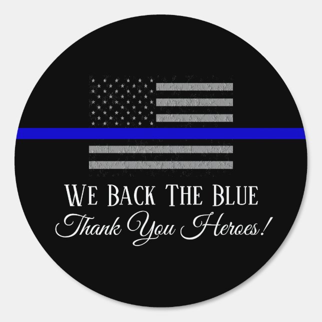 BACK THE BLUE SUPPORT YOU POLICE LARGE YARD SIGN (Front)