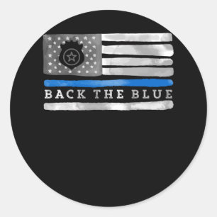 Back the Blue Thin Blue Line American Flag Police Classic Round Sticker