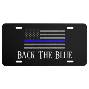 L@@K License Plate Frame Support the Police Thin Blue Line Back the Blue 