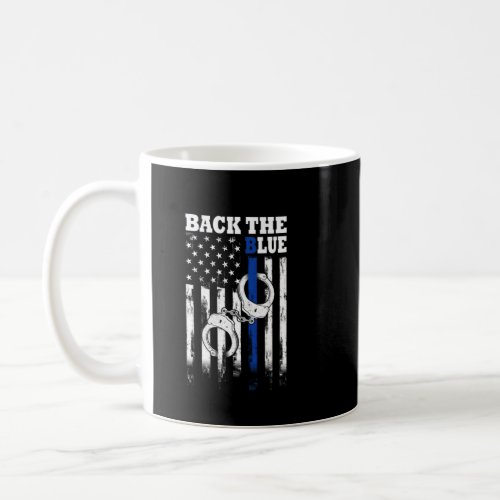 Back The Blue Thin Blue Line Flag New York Police  Coffee Mug